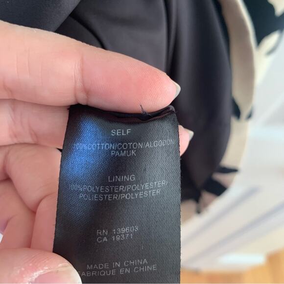 Anthropologie 4.Collective Black & Cream Mini Dress Stripe & Floral Print - Picture 7 of 9